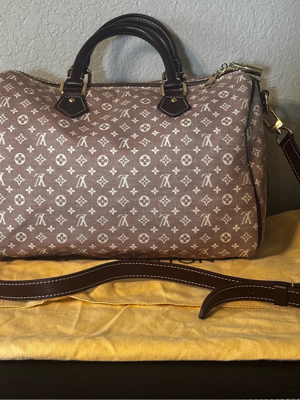 Louis Vuitton Mini Lin Speedy 30 Bandouliere Brown Monogram Canvas Idylle Bag